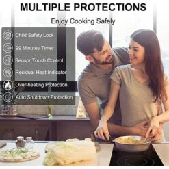 Ceramic Hob, 30cm Built-in 2 Zones Electric Cooktop Black Glass Cooker With Touch Controls & Timer, 3200W [Energy Class A+] Thermomate CHTB302 -Kitchen Appliances Shop 71426708 3