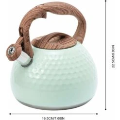 Kettle 2.8L Tea Kettle,With Wood Grain Handle Whistling Kettle, Kettle Induction Stainless Steel,Green White Blue Retro Universal Food Grade Tea Kettle For All Hotplates -Kitchen Appliances Shop 71635331 2