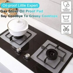 8Pcs Gas Hob Protector Teflon Silver Hob Gas Protector Gas Stove Protector Gas Stove Gas Burner Protector Non-stick Corrosion Protector (Silver 2727cm) -Kitchen Appliances Shop 71973283 4