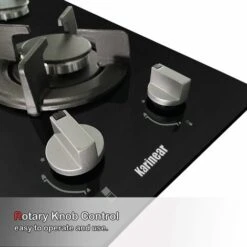 Karinear 30cm Built-in 2 Burners Gas Hob Black Tempered Glass Gas Cooktop, Cast Iron Pan Support, NG/LPG Convertible -Kitchen Appliances Shop 72566701 4