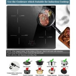 Induction Hob, Karinear 4 Burner Induction Cooker, Built-in Induction Hob, Electric Hob With Touch Control, Timer, Child Lock, 6600W -Kitchen Appliances Shop 72566713 5
