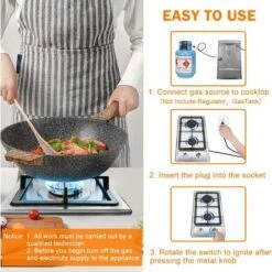 2 Burners Gas Hob, Built-in Gas Cooktop With With Flame Failure Protection 30cm Stainless Steel LPG/NG Convertible Included Plug -Kitchen Appliances Shop 72566714 5