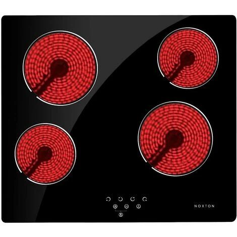 NOXTON Ceramic Hob, Built-in 4 Zone Electric Hobs 60cm Black Glass Panel Cooker With Touch Controls 3 NOXTON Ceramic Hob, Built-in 4 Zone Electric Hobs 60cm Black Glass Panel Cooker With Touch Controls