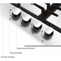 NOXTON Built-in 4 Burner Gas Cooker, Stainless Steel Gas Hob With Flame Out Protection, Cast Iron Pan Support, NG/LPG Kit, 59cm X 51cm -Kitchen Appliances Shop 72566718 4