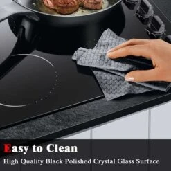 Ceramic Hob 4 Zones Electric Hob With Knobs Built In 6000W Ceramic Hob 60cm With Non-abrasive Black Glass Auto Switch Off Safety Hard Wire, No Plug Included -Kitchen Appliances Shop 72566724 4