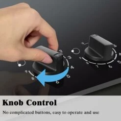 Induction Hob Black Glass Electric Cooktop Built-in 4 Zone Electric Hob With Knob 60cm, 7200W, Hard Wire, No Plug Included -Kitchen Appliances Shop 73150172 3