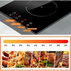2 Zone Induction Hob, Hobsir Electric Hob 30cm, Built-in Induction Cooker, Touch Control, 9 Heating Levels, Safety Lock, Timer, 3500W, Hard Wire, No Plug Included -Kitchen Appliances Shop 73150173 4
