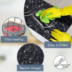 2 Zone Ceramic Hob, Hobsir Built-in Electric Hob 30cm, Marble, 3200W, Touch Control, Doul Zone, 9 Heating Levels, Safety Lock,Timer, Hard Wire, No Plug Included, LH07 -Kitchen Appliances Shop 73150174 4