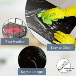 2 Zone Ceramic Hob, Hobsir Built-in Electric Hob 30cm, Marble, 3200W, Touch Control, Doul Zone, 9 Heating Levels, Safety Lock,Timer, Hard Wire, No Plug Included, LH09 -Kitchen Appliances Shop 73150180 4