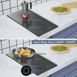 2 Zone Ceramic Hob, Hobsir Built-in Electric Hob 30cm, Marble, 3200W, Touch Control, Doul Zone, 9 Heating Levels, Safety Lock, Timer, Hard Wire, No Plug Included, LH06 -Kitchen Appliances Shop 73150181 3