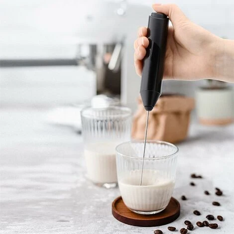 Handheld Milk Frother, Electric Milk Frothers, Coffee Frother, Mini Milk Whisk, Foam Maker, Drink Mixer For Coffee, Milk, Lattes, Cappuccino, Creamer, Matcha (Black) 4 Handheld Milk Frother, Electric Milk Frothers, Coffee Frother, Mini Milk Whisk, Foam Maker, Drink Mixer For Coffee, Milk, Lattes, Cappuccino, Creamer, Matcha (Black) - Image 2