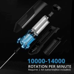 Handheld Milk Frother, Electric Milk Frothers, Coffee Frother, Mini Milk Whisk, Foam Maker, Drink Mixer For Coffee, Milk, Lattes, Cappuccino, Creamer, Matcha (Black) 11 Handheld Milk Frother, Electric Milk Frothers, Coffee Frother, Mini Milk Whisk, Foam Maker, Drink Mixer For Coffee, Milk, Lattes, Cappuccino, Creamer, Matcha (Black) -Kitchen Appliances Shop 74246967 5