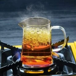 1 Piece Clear Square Bottom Teapot With Clear Glass Infuser, Household Borosilicate Infuser, Perfect For Tea And Coffee (950ml) -Kitchen Appliances Shop 76892947 5