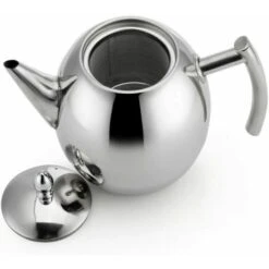 1000ml/34oz Teapot Kettle, Stainless Steel Tea Pot Filter Coffee Maker (Silver) -Kitchen Appliances Shop 76892997 3