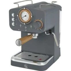 Swan Espresso Coffee Machine, Nordic Grey, ESE Pods Or Ground - SK22110BN