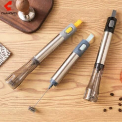 Milk Frother Rechargeable Operated Frother For Coffee, Frother Whisk, Mini Blender Handheld And Electric Mixer Yellow 10 Milk Frother Rechargeable Operated Frother For Coffee, Frother Whisk, Mini Blender Handheld And Electric Mixer Yellow -Kitchen Appliances Shop 78326951 4