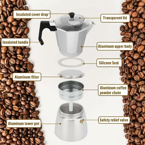Express Aluminum Espresso - Covered 6 Cups 300 ML 6 Express Aluminum Espresso - Covered 6 Cups 300 ML - Image 4