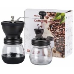 Manual Coffee Grinder Adjustable Coarse Ceramic Grinder Hand Held Coffee Grinder Compact Crank Handle For Home, Office And Travel With Brush, Spoon -Kitchen Appliances Shop 79303674 5
