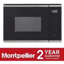 Built-in Microwave Oven With Grill In Black, 25L 900W - Montpellier MWBI73B 11 Built-in Microwave Oven With Grill In Black, 25L 900W - Montpellier MWBI73B -Kitchen Appliances Shop 80334023 5