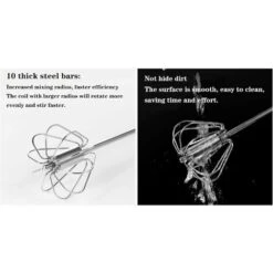 Automatic Rotating Stirrer Manual Beaters And Stainless Steel Whisks Stainless Steel Semi-automatic Hand Egg Beater Milk Frother Non-Electric Mixer(12 Inch) READCLY 10 Automatic Rotating Stirrer Manual Beaters And Stainless Steel Whisks Stainless Steel Semi-automatic Hand Egg Beater Milk Frother Non-Electric Mixer(12 Inch) READCLY -Kitchen Appliances Shop 80962911 4