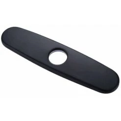 10 Bathroom Kitchen Faucet Hole Deck Plate Matte Black Escutcheon Plate For 1 Or 3 Holes, 1 Piece, Black