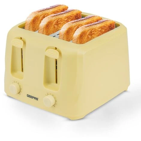 Beige 4 Slice Toaster Family Size 1400W With Variable Browning Control 3 Beige 4 Slice Toaster Family Size 1400W With Variable Browning Control