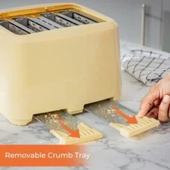 Beige 4 Slice Toaster Family Size 1400W With Variable Browning Control 11 Beige 4 Slice Toaster Family Size 1400W With Variable Browning Control -Kitchen Appliances Shop 83743689 5