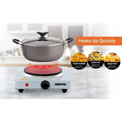 Hot Plate Electric Cooker Single Portable Table Top Kitchen Hob Stove 1000W 4 Hot Plate Electric Cooker Single Portable Table Top Kitchen Hob Stove 1000W - Image 2