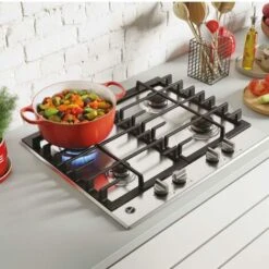 Hoover 60cm 4 Burner Gas Hob In Stainless Steel, Cast Iron Grids - HHG6BRK3X -Kitchen Appliances Shop 86105410 4