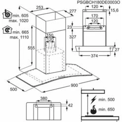 Zanussi ZHC92352X 90cm Chimney Hood With Curved Glass - Stainless Steel -Kitchen Appliances Shop 86764627 3