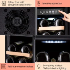 Klarstein Vinovilla 17 Built-In Duo Vilhelmine Edition Wine Fridge 17 Bottles 3-Colour Glass Door -Kitchen Appliances Shop 87106525 5