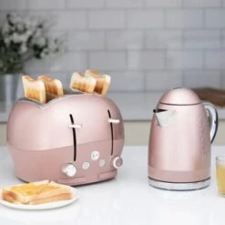 The Funky Appliance Company 1.7 Litre Kettle And 4 Slice Toaster Set Rose Gold Pink -Kitchen Appliances Shop 87185757 4