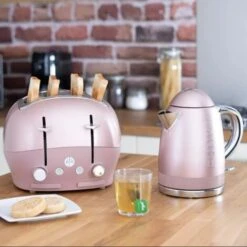 The Funky Appliance Company 1.7 Litre Kettle And 4 Slice Toaster Set Rose Gold Pink -Kitchen Appliances Shop 87185757 5