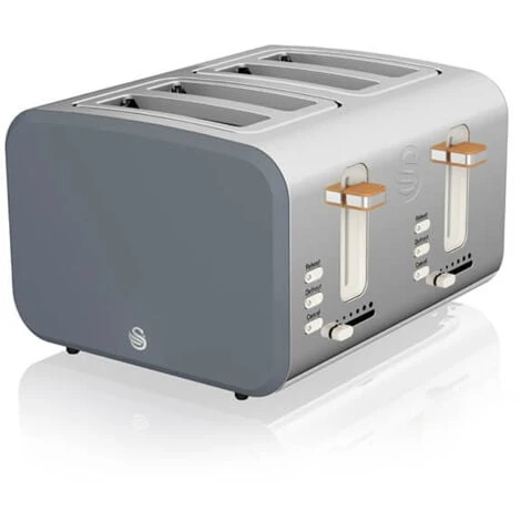 Swan Nordic Slate Grey 1.7 Litre Cordless Kettle And 4 Slice Toaster 4 Swan Nordic Slate Grey 1.7 Litre Cordless Kettle And 4 Slice Toaster - Image 2