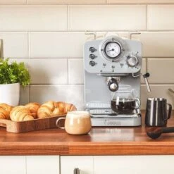 Swan Retro Grey Pump Espresso Coffee Machine -Kitchen Appliances Shop 87188153 4
