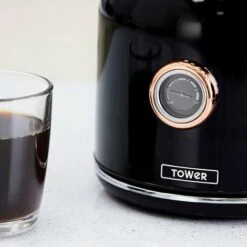 Tower Bottega 1.7 Litre Stainless Steel Kettle Rose Gold Black -Kitchen Appliances Shop 87568756 4