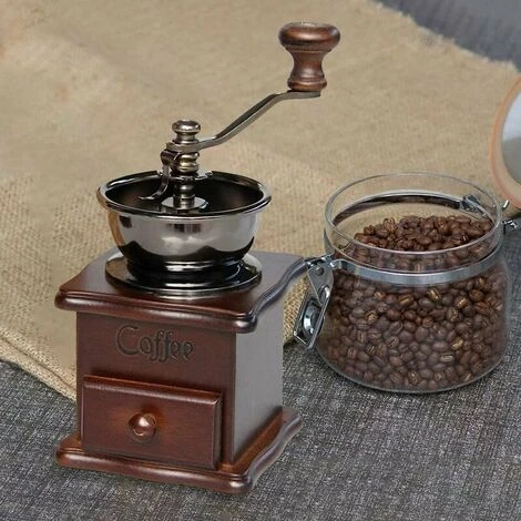 Manual Coffee Bean Grinder Hand Spice Herb Vintage Style Retro Wooden Burr Coffee Bean Grinder Knot Machine Cereal Grinder - Gift For Lover 4 Manual Coffee Bean Grinder Hand Spice Herb Vintage Style Retro Wooden Burr Coffee Bean Grinder Knot Machine Cereal Grinder - Gift For Lover - Image 2