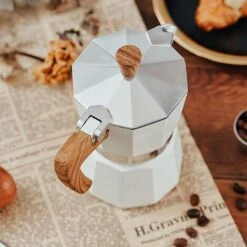 Classic Espresso Maker For Great Strong Flavored Espresso, Italian Style Aluminous Espresso Mocha Maker, Cuban And Greek Coffee Maker, Moka Pot, PercolatoBeige150 Brewer -Kitchen Appliances Shop 87625382 3
