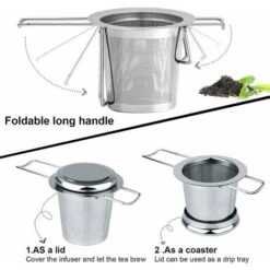 Tea Filter, Stainless Steel Tea Strainer, Tea Strainer, Tea Infuser Tea Strainer With Lid, Fine Hole Tea Filter, Foldable Handle Design Suitable For Cups/Teapot 9 Tea Filter, Stainless Steel Tea Strainer, Tea Strainer, Tea Infuser Tea Strainer With Lid, Fine Hole Tea Filter, Foldable Handle Design Suitable For Cups/Teapot -Kitchen Appliances Shop 87636813 3