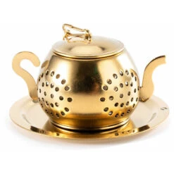 Tea Infuser Teapot - Stainless Steel Infuser (Gold) -Kitchen Appliances Shop 87859550 5