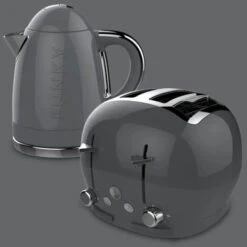 The Funky Appliance Company 1.7 Litre Kettle And 4 Slice Toaster Set Grey