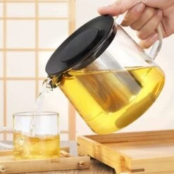 Glass Teapot With Heat Resistant Stainless Steel Infuser For Tea, Tea, Tea, Tea, Tea, Tea, Clear Tea 1500ml -Kitchen Appliances Shop 88297804 4