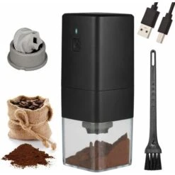 Portable Electric Coffee Grinder, Coffee Grinder 1300mAh USB Rechargeable Coffee Grinder With Brush For Coffee Beans, Spices, Nuts
