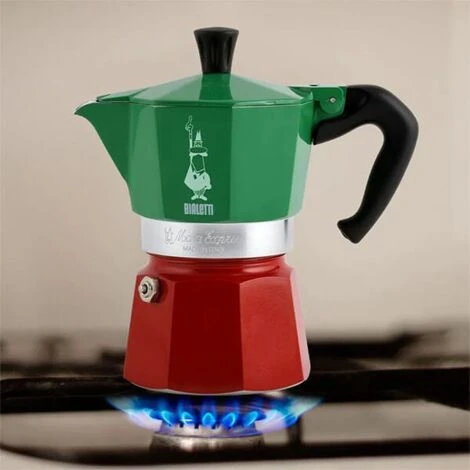 Bialetti Moka Express 3 Cup Espresso Maker Tricolore Italia 4 Bialetti Moka Express 3 Cup Espresso Maker Tricolore Italia - Image 2