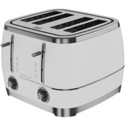Beko Off White & Chrome Cosmopolis Dome Kettle & 4 Slice Toaster Set -Kitchen Appliances Shop 88700104 5