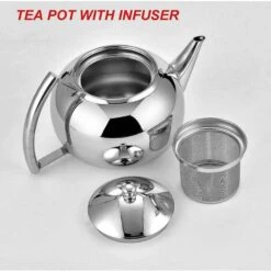 Teapot With Infuser Loose Leaf Tea 2 Liter Stainless Steel Teapot -Kitchen Appliances Shop 89793853 3
