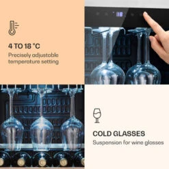 Klarstein Vinamour 46 Uno Wine Refrigerator 1 Zone 155 L/46 Fl. 4-18 °C Stainless Steel -Kitchen Appliances Shop 90516364 3