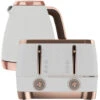 Beko Off White & Rose Gold Cosmopolis Dome Kettle & 4 Slice Toaster Set