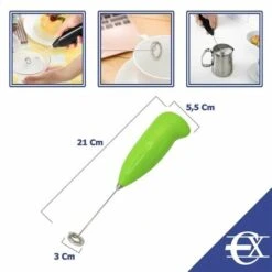 Milk Frother - Electric Whisk - Battery Operated Mini Whisk - Stainless Steel Plastic Coffee Frother - Kitchen Accessories - Green -Kitchen Appliances Shop 91171783 2
