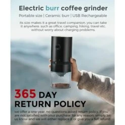 Portable Electric Coffee Grinder, Rechargeable Compact Grinder, Adjustable Ceramic Cone Grinder, Fine Grind, Perfect For On The Go -Kitchen Appliances Shop 91179784 4
